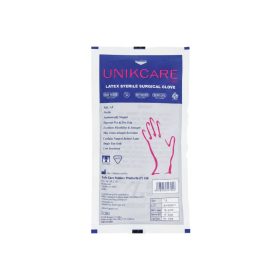 دستکش جراحی لاتکس استریل یونیک کر سایز 7.5 (UNIKCARE) مدل کم پودر